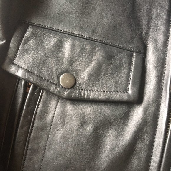 NWT Haight & Ashbury Mens Black Leather Jacket Moto Style - Picture 5 of 6